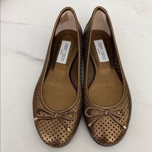 Jimmy Choo Women's Metallic Gold Flats